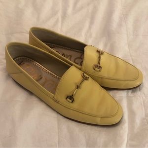 Sam Edelman leather horsebit loafers, yellow, EUC 2400